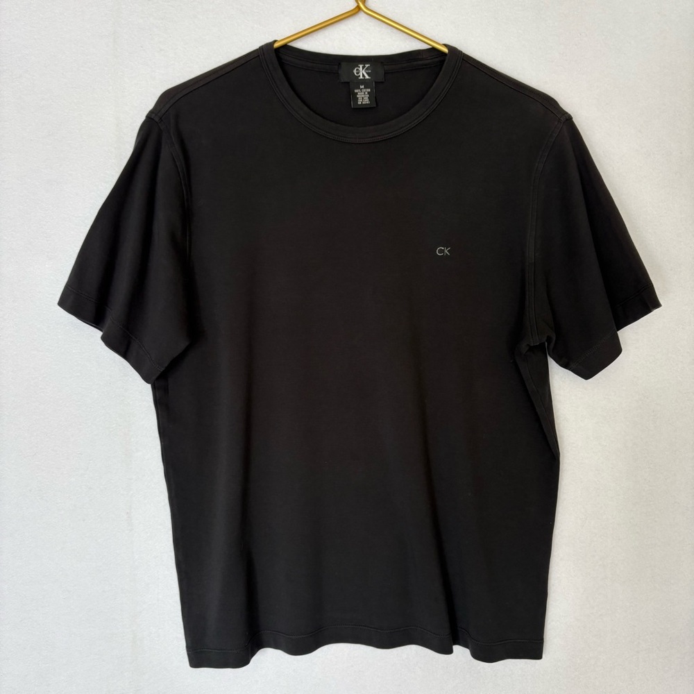Calvin Klein CK 100% Cotton Short Sleeve Men's Black Shirt Size Medium